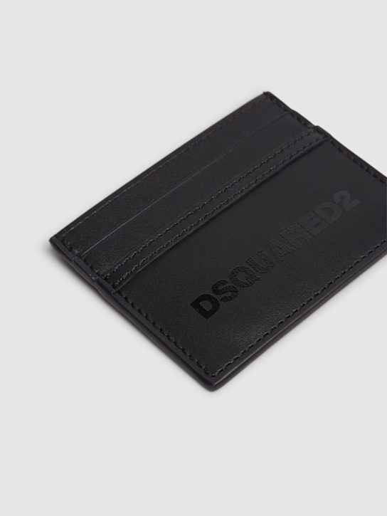 Dsquared2: Leather card holder - Black - men_1 | Luisa Via Roma