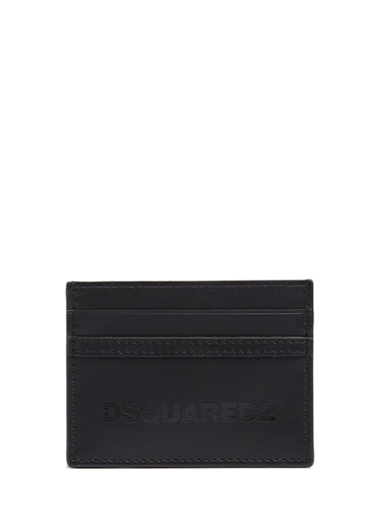 Dsquared2: Leather card holder - Black - men_0 | Luisa Via Roma