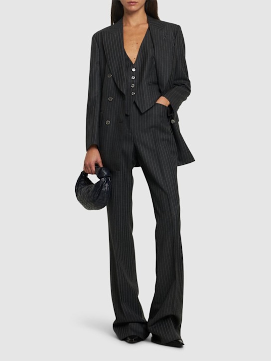 Tom Ford: Pinstriped cashmere straight pants - women_1 | Luisa Via Roma
