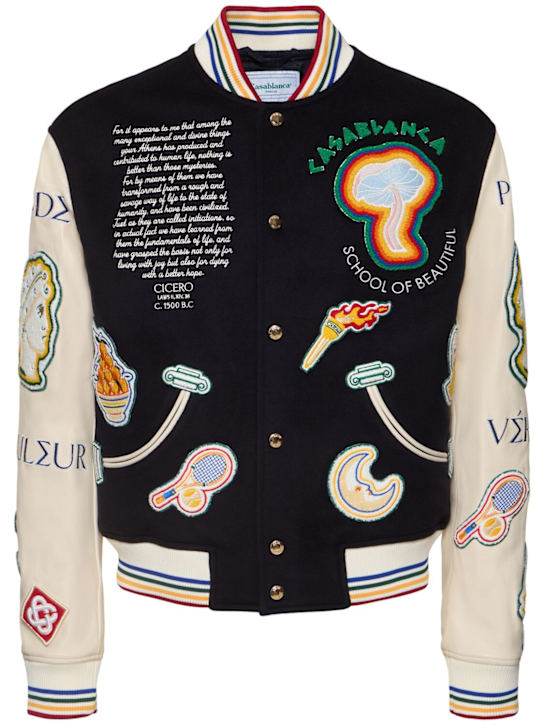 Casablanca: Chenille embroidered patchwork jacket - men_0 | Luisa Via Roma