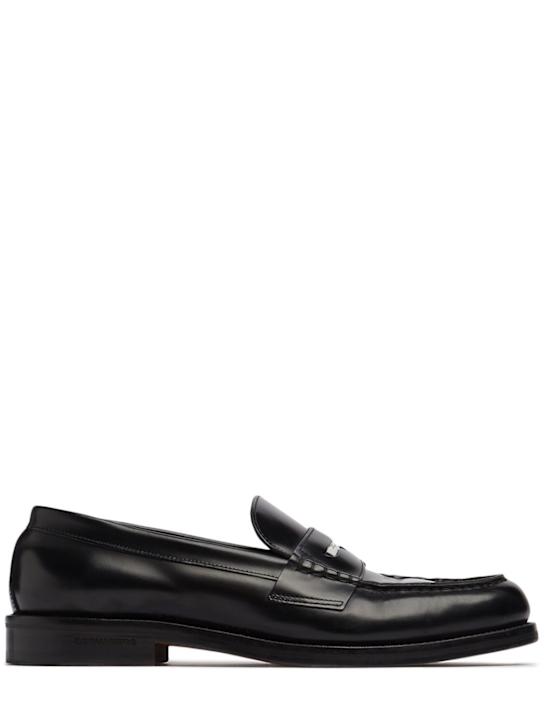 Dsquared2: DSQ2 leather loafers - Black - men_0 | Luisa Via Roma