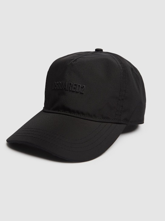 Dsquared2: Cotton logo cordura baseball hat - Black - men_2 | Luisa Via Roma