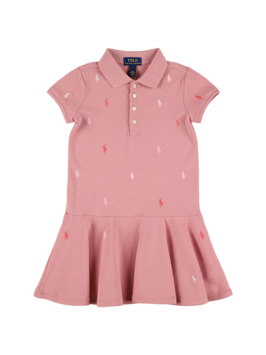 Polo Ralph Lauren: Vestito in piqué stretch ricamato - kids-girls_0 | Luisa Via Roma