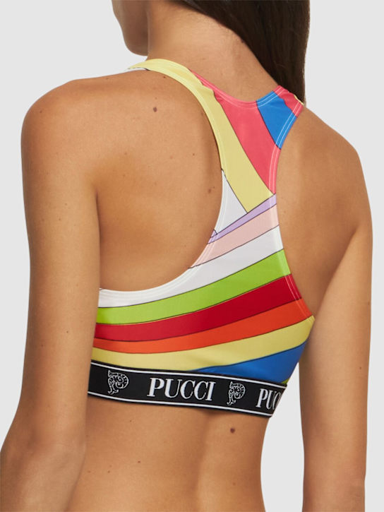 Pucci: Printed lycra crop top - Multicolor - women_2 | Luisa Via Roma