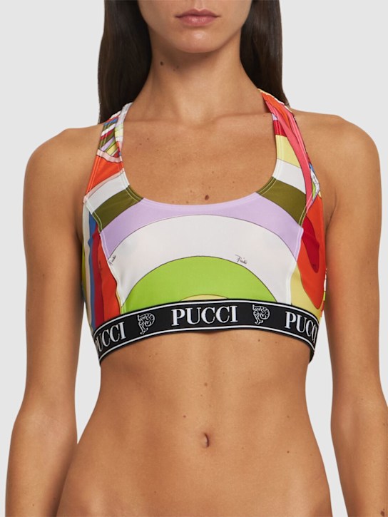 Pucci: Printed lycra crop top - Multicolor - women_1 | Luisa Via Roma