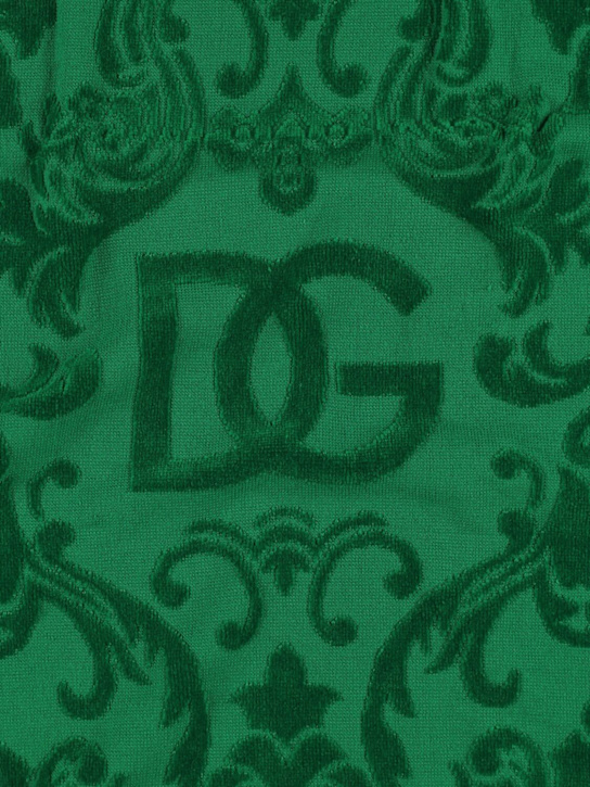 Dolce&Gabbana: Set of 5 cotton jacquard towels - Green - ecraft_1 | Luisa Via Roma