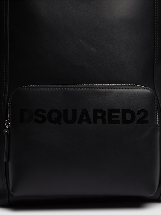 Dsquared2: Dsquared2 leather backpack - Black - men_4 | Luisa Via Roma