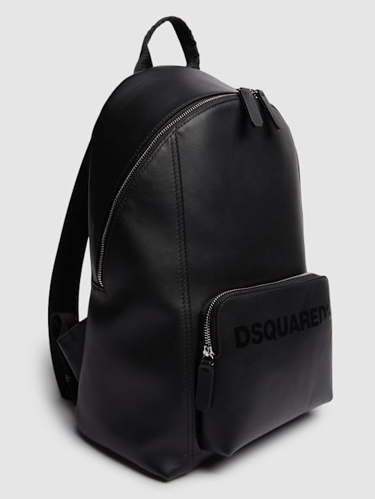 Dsquared2: Dsquared2 leather backpack - Black - men_3 | Luisa Via Roma
