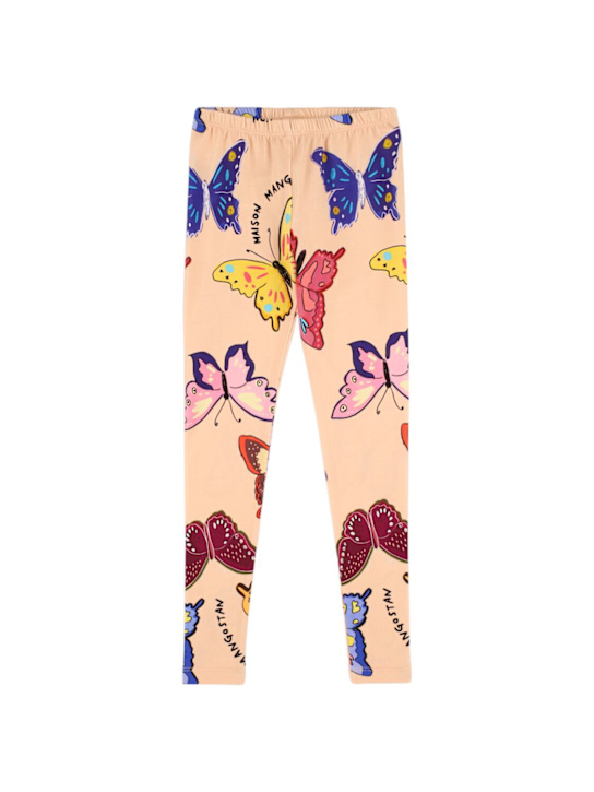 Maison Mangostan: Butterflies print cotton leggings - kids-girls_0 | Luisa Via Roma
