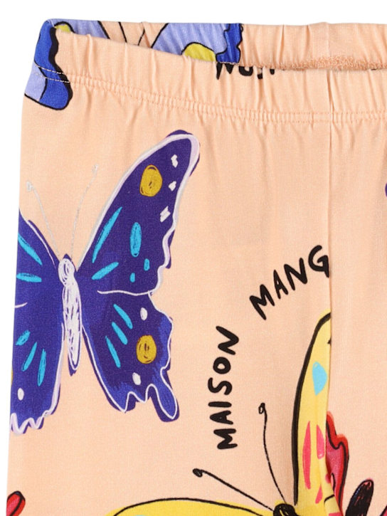 Maison Mangostan: Butterflies print cotton leggings - kids-girls_1 | Luisa Via Roma
