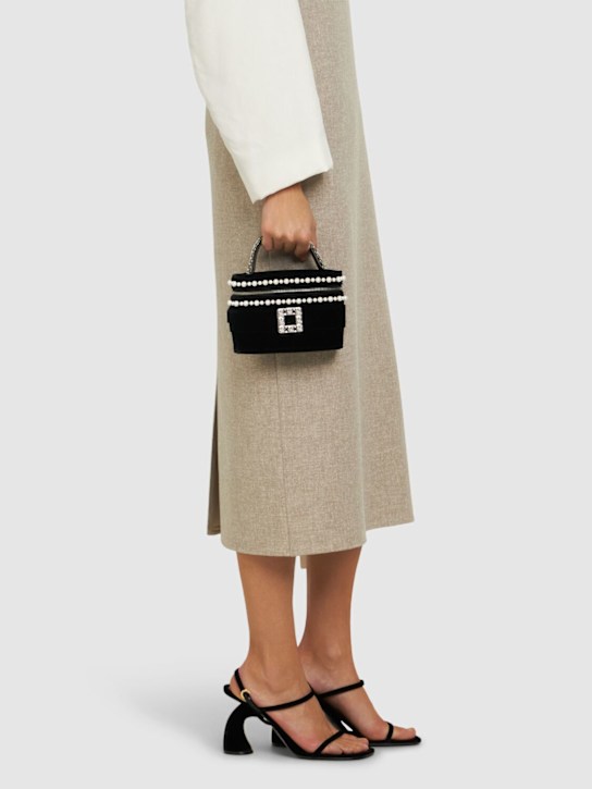 Roger Vivier: Micro Vanity embellished top handle bag - Black - women_1 | Luisa Via Roma