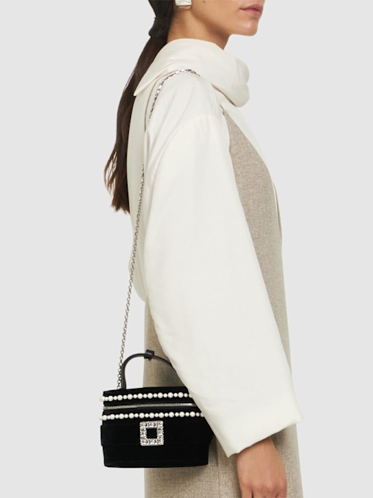 Roger Vivier: Micro Vanity embellished top handle bag - Black - women_2 | Luisa Via Roma