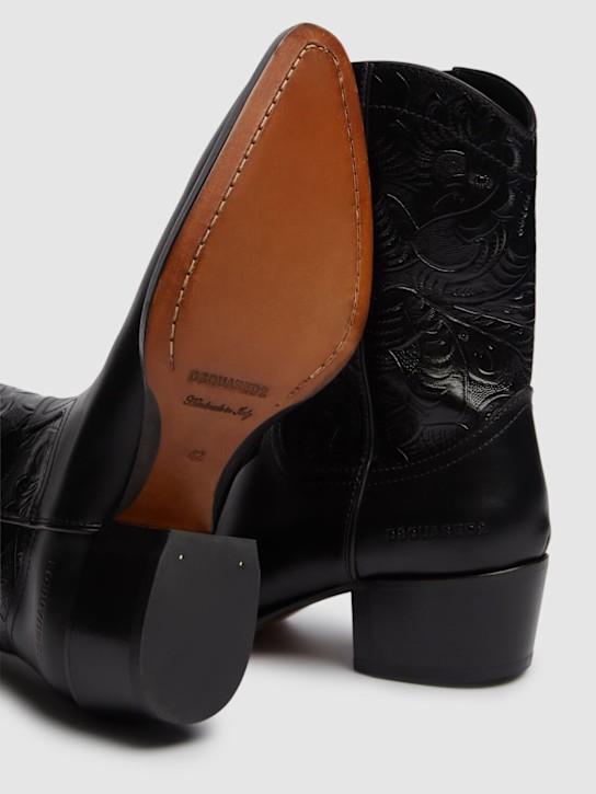 Dsquared2: Texan leather boots - Black - men_4 | Luisa Via Roma