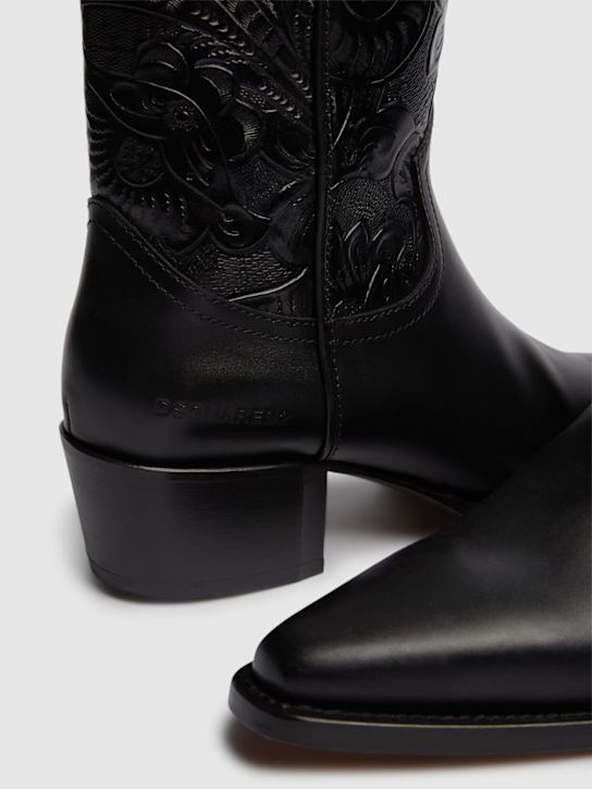 Dsquared2: Texan leather boots - Black - men_3 | Luisa Via Roma