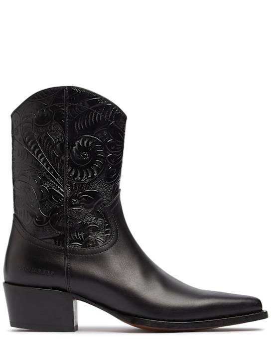 Dsquared2: Texan leather boots - Black - men_0 | Luisa Via Roma