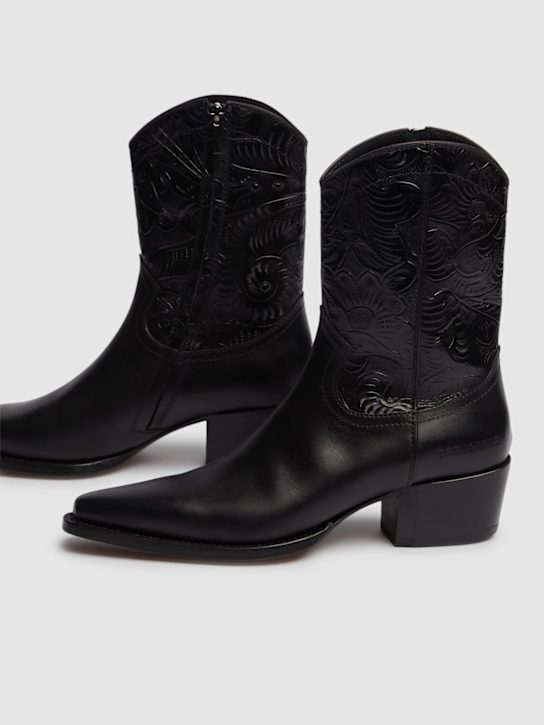 Dsquared2: Texan leather boots - Black - men_2 | Luisa Via Roma