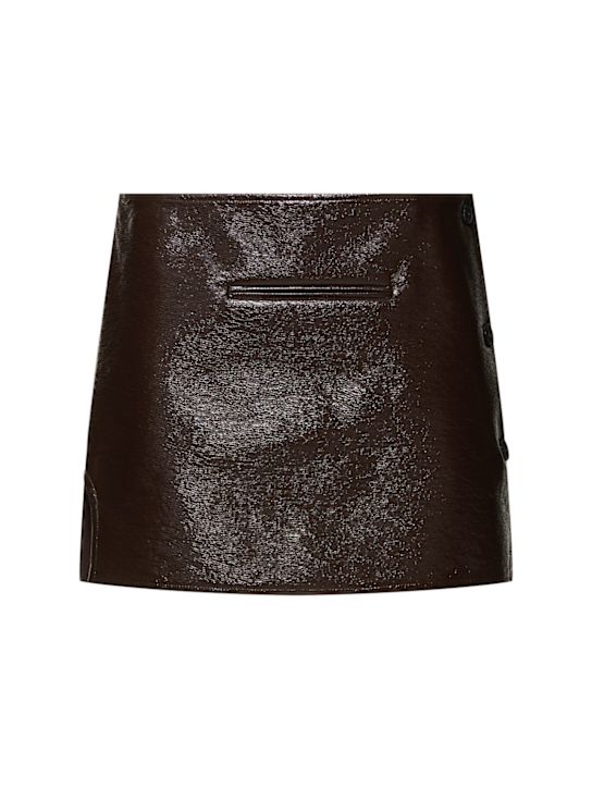 Oblique vinyl mini skirt - Thumbnail 1