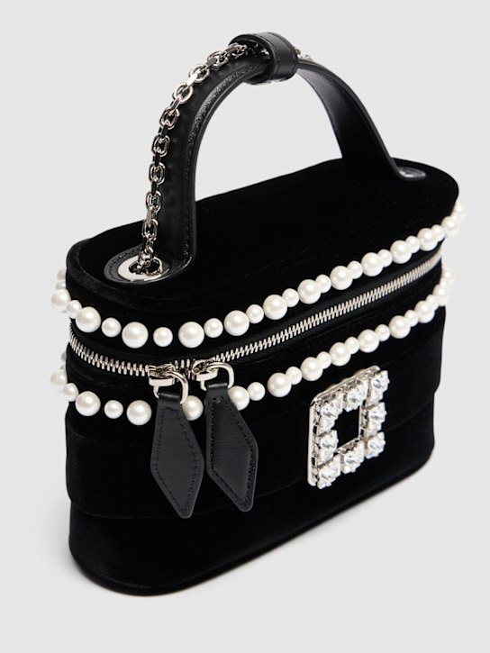 Roger Vivier: Micro Vanity embellished top handle bag - Black - women_3 | Luisa Via Roma