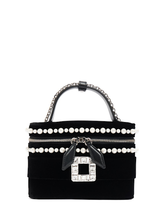 Roger Vivier: Micro Vanity embellished top handle bag - Black - women_0 | Luisa Via Roma