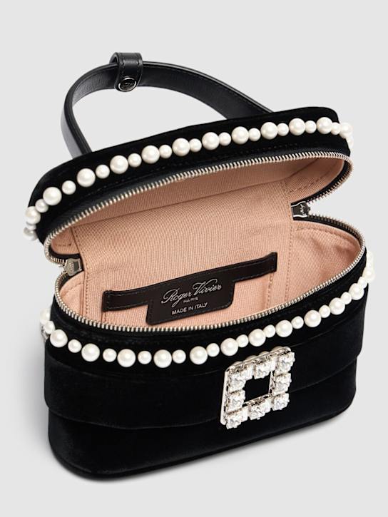 Roger Vivier: Micro Vanity embellished top handle bag - Black - women_6 | Luisa Via Roma