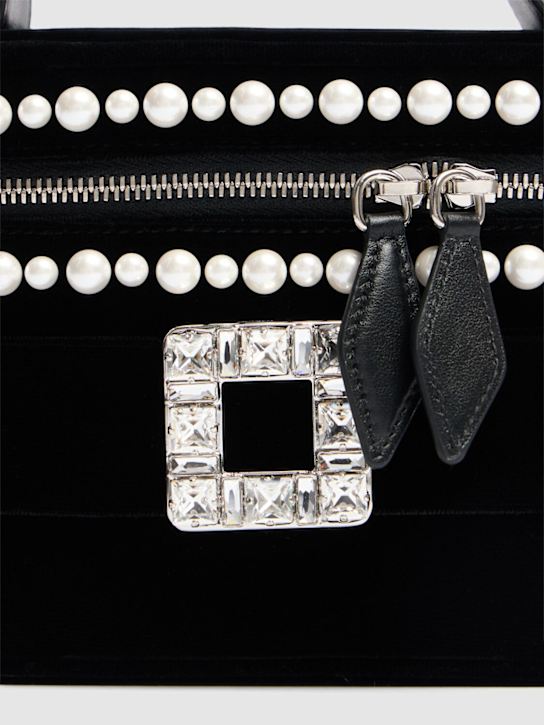 Roger Vivier: Micro Vanity embellished top handle bag - Black - women_4 | Luisa Via Roma
