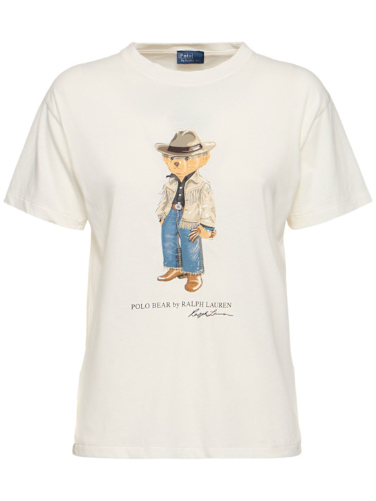 Polo Ralph Lauren: T-shirt en jersey de coton - women_0 | Luisa Via Roma