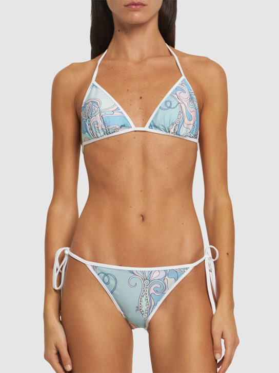 Pucci: Printed lycra triangle bikini top - women_1 | Luisa Via Roma