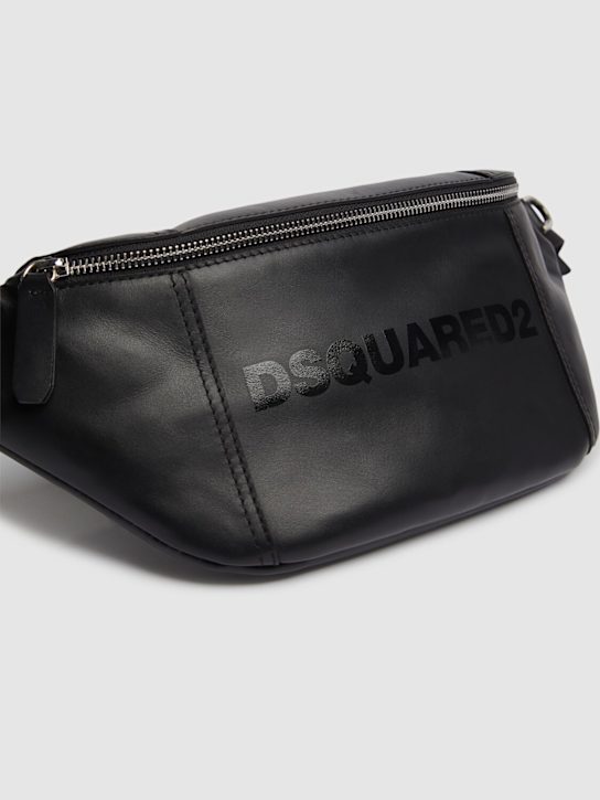 Dsquared2: Bum Bag leather belt bag - Black - men_3 | Luisa Via Roma