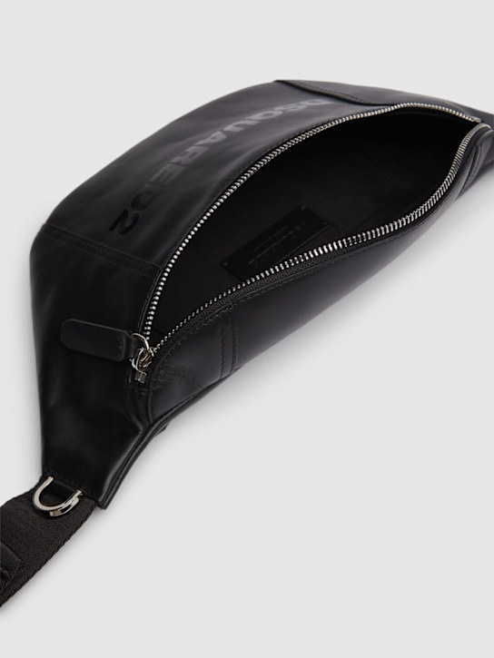 Dsquared2: Bum Bag leather belt bag - Black - men_5 | Luisa Via Roma