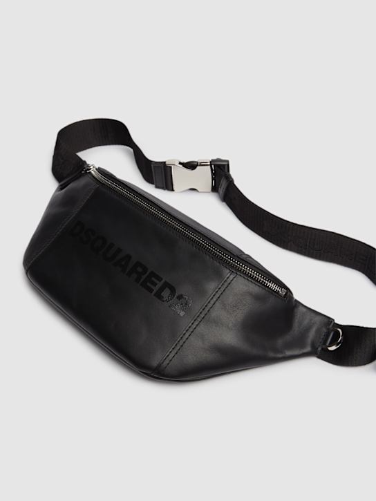Dsquared2: Bum Bag leather belt bag - Black - men_2 | Luisa Via Roma