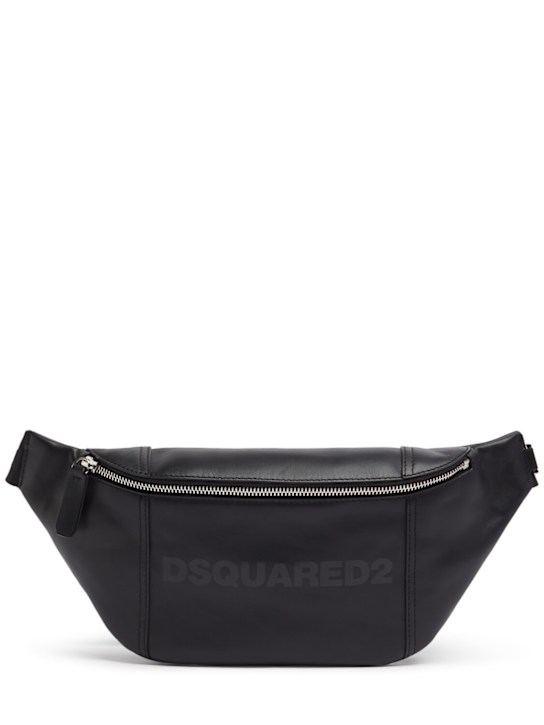 Dsquared2: Bum Bag leather belt bag - Black - men_0 | Luisa Via Roma