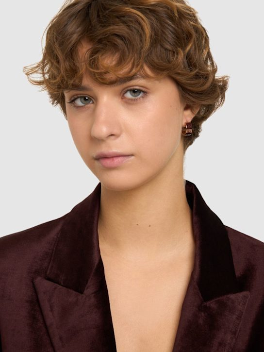 Tory Burch: Small T Monogram hoop earrings - women_1 | Luisa Via Roma