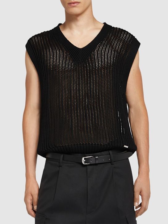 Dsquared2: Classic leather belt - Black - men_1 | Luisa Via Roma