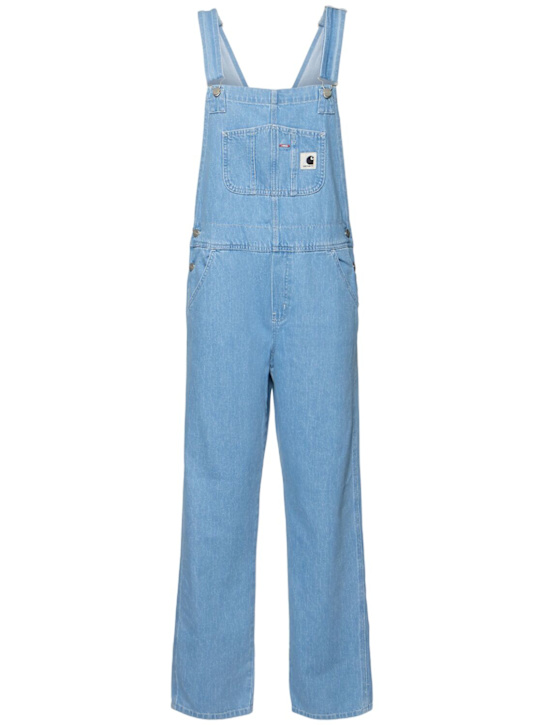 Carhartt WIP: Bib straight overalls - Blue Stonebleac - women_0 | Luisa Via Roma