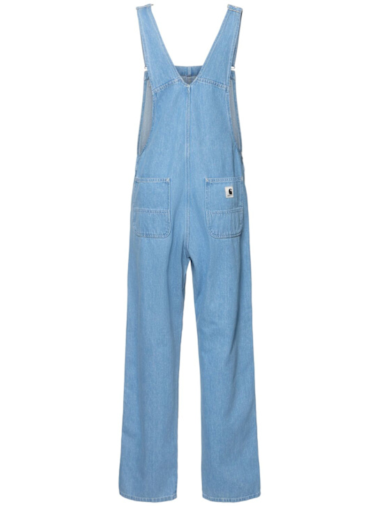 Carhartt WIP: Bib straight overalls - Blue Stonebleac - women_4 | Luisa Via Roma