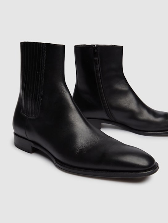 Dsquared2: Leather ankle boots - Black - men_1 | Luisa Via Roma