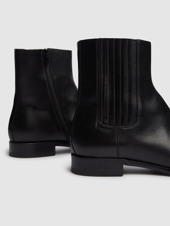 Dsquared2: Leather ankle boots - Black - men_2 | Luisa Via Roma