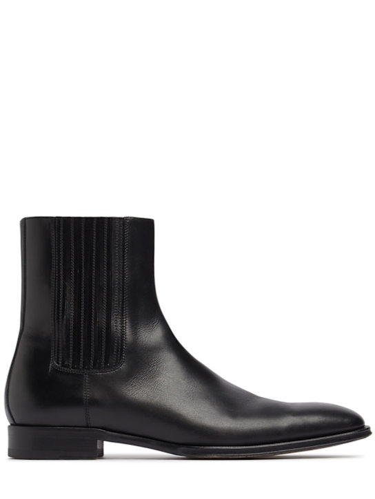 Dsquared2: Leather ankle boots - Black - men_0 | Luisa Via Roma