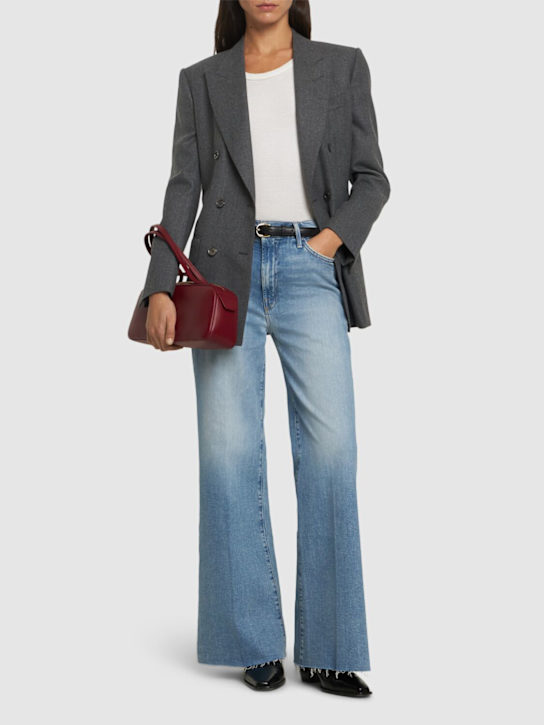 Mother: The Hustler Roller Fray denim wide jeans - women_1 | Luisa Via Roma