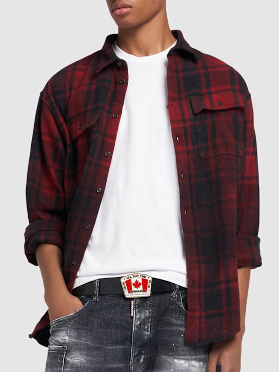 Dsquared2: Leather belt - Black - men_1 | Luisa Via Roma