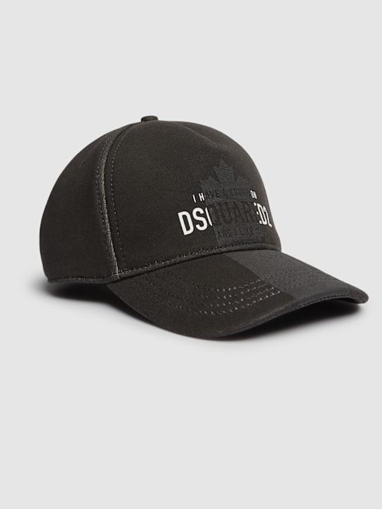 Dsquared2: Cotton logo hat - Black - men_2 | Luisa Via Roma