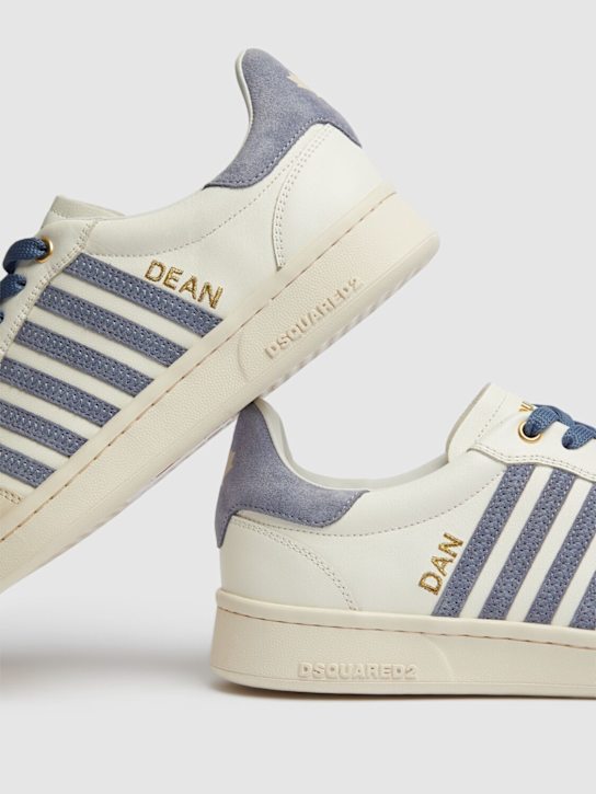 Dsquared2: Low leather sneakers - White/Blue - men_3 | Luisa Via Roma