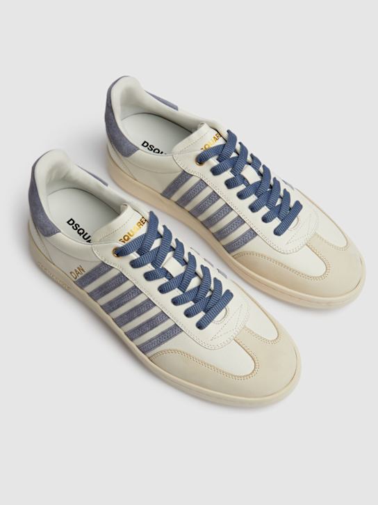 Dsquared2: Low leather sneakers - White/Blue - men_2 | Luisa Via Roma