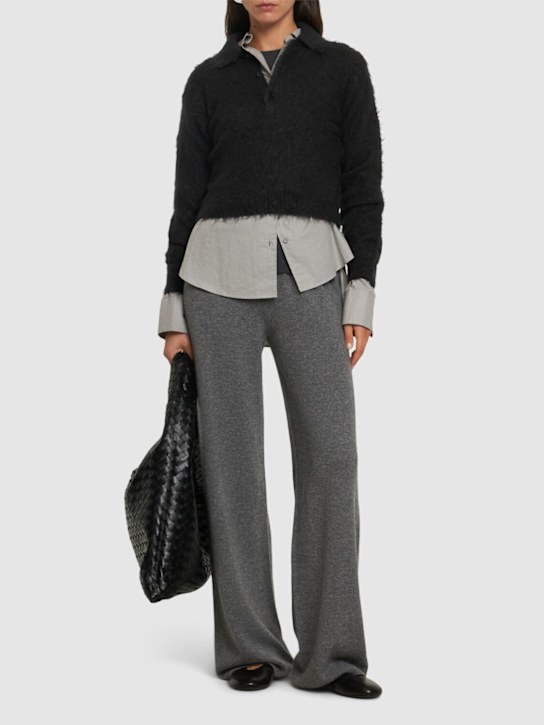 Auralee: Brushed mohair & wool polo sweater - women_1 | Luisa Via Roma