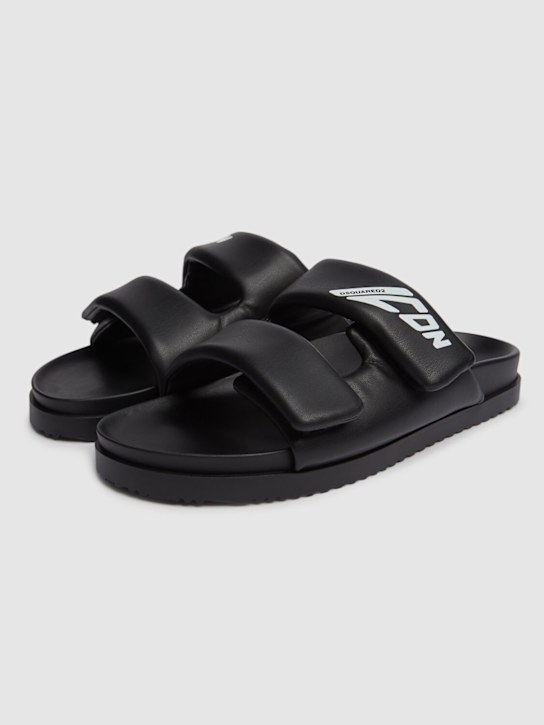 Dsquared2: Icon logo sandals - Black - men_2 | Luisa Via Roma