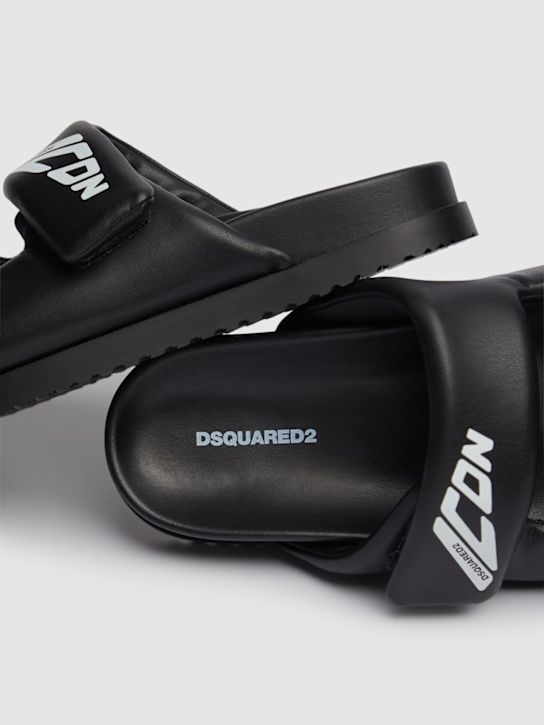 Dsquared2: Icon logo sandals - Black - men_4 | Luisa Via Roma