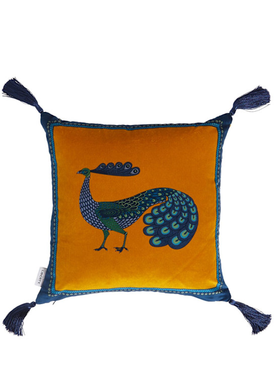 Liberty: Peacock Garden velvet cushion - ecraft_0 | Luisa Via Roma