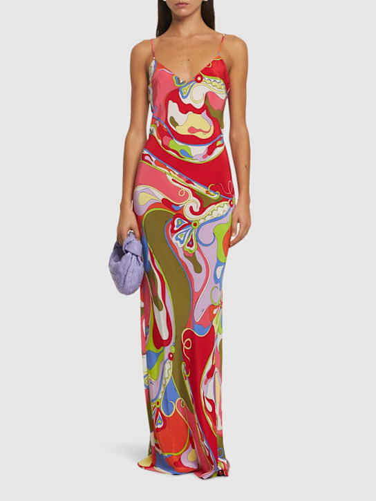 Pucci: 印花真丝长款连衣裙 - women_1 | Luisa Via Roma