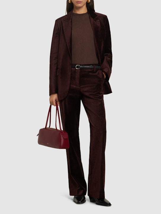 Forte_forte: Stretch cotton viscose velvet pants - women_1 | Luisa Via Roma