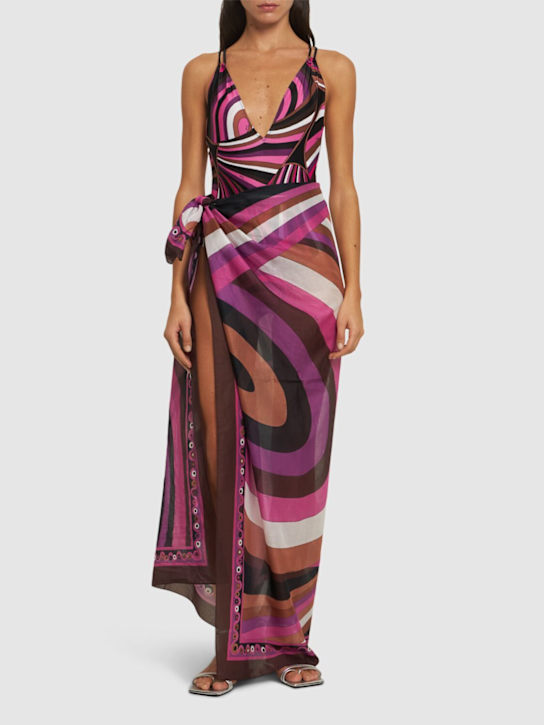 Pucci: Printed cotton voile pareo skirt - women_1 | Luisa Via Roma